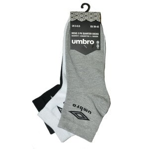 Pánské ponožky Umbro UMSM0 242S Quarter A'3 černo-bílo-šedá 39-42