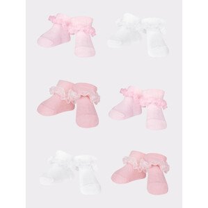Bavlněné ponožky Yoclub Girls' Turn Cuff Ruffle 6-pack SKA-0119G-AA0J-001 Multicolour 3-6 měsíců