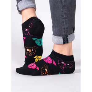 Yoclub Kotníkové vtipné bavlněné ponožky Vzory barev SKS-0086U-A400 Black 35-38