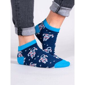 Yoclub Kotníkové vtipné bavlněné ponožky Vzory barev SKS-0086U-A500 Námořnická modrá 35-38