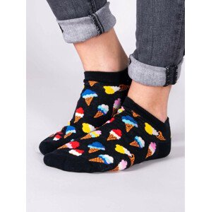 Yoclub Kotníkové vtipné bavlněné ponožky Vzory barev SKS-0086U-A800 Black 27-30
