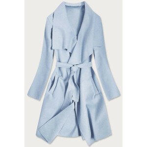 Světle modrý minimalistický kabát 1 (678ART) Modrá jedna velikost