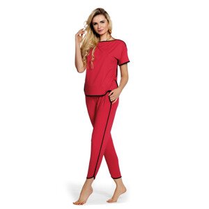 Dámské pyžamo JUDITH krátké rukávy, dlouhé kalhoty 400 červená S