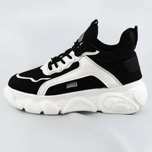 Černé dámské tenisky "sneakers" na platformě (YM-151) černá jedna velikost