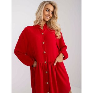 Dámské šaty-CHA-SK-1027.15-tmavě červené L/XL