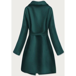 Tmavě zelený minimalistický dámský kabát (747ART) zelená jedna velikost