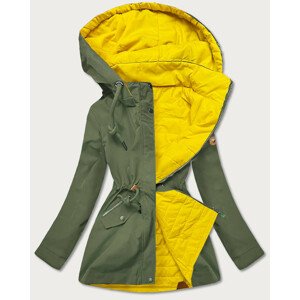 Khaki-žlutá oboustranná dámská bunda (CAN-620BIG) Žlutá 50