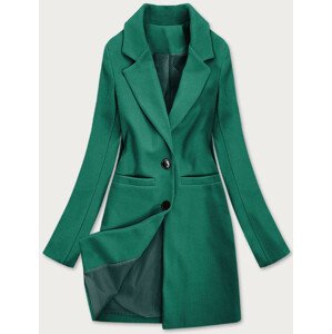 Klasický zelený dámský kabát (25533) Zelená S (36)