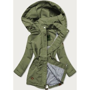 Dámská bunda v khaki barvě s kapucí (CAN-563) zielony XXL (44)