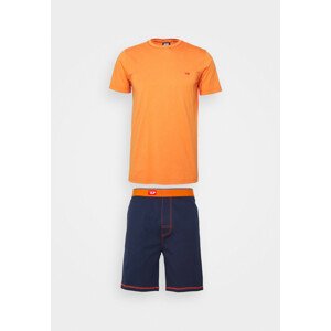 Pánské pyžamo  A03893 0WCAX E5864 oranžová/tm.modré - Diesel M oranžová - modrá