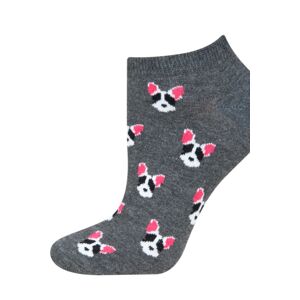 Vzorované dámské ponožky GOOD STUFF - Pejsek šedá 35-40