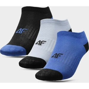 Chlapecké ponožky 4F HJL22-JSOM002 modré_černé Modrá 32-35