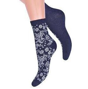 Dámské ponožky Folk 118 - Steven 35-37 tmavě modrá s bílou