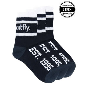 3PACK ponožky Meatfly černé (Long - black) S