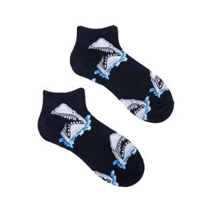 Yoclub Kotníkové vtipné bavlněné ponožky Vzory barev SKS-0086U-B100 Black 35-38