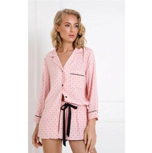 Dámské pyžamo Charlotte Short - Aruelle L růžový potisk