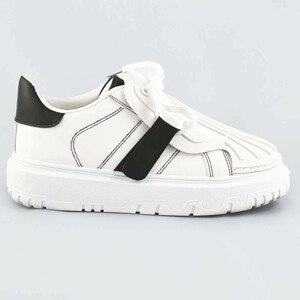 Bílo-černé dámské sportovní boty se zakrytým šněrováním (RA2049) bílá XL (42)