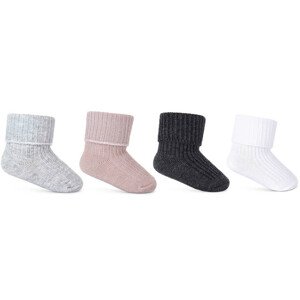 Netlačící ohrnuté ponožky SK-18 růžová 0-3 měsíce