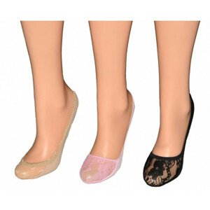 Bavlněné ponožky baleríny s krajkou Bílá Univerzální