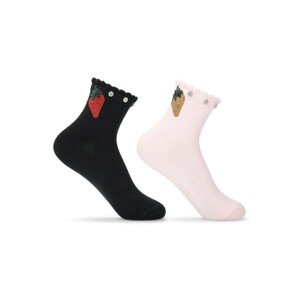 Ponožky s ozdobami SK-56 růžová 30-35