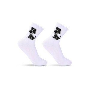 Ponožky s ozdobami SK-52 Bílá 30-35