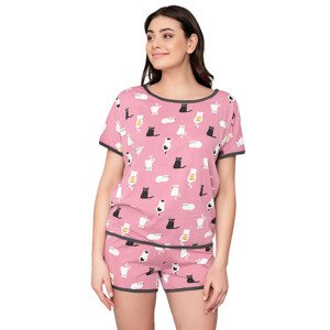 Dámské pyžamo Italian Fashion Bami růžová/tisk xl