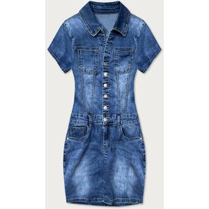 Světle modré krátké džínové/denim šaty (GD6665) Modrá XL (42)