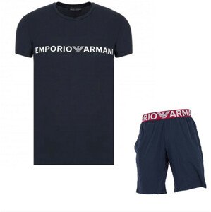 Pánské pyžamo krátké - 111573 2R516 00135 - tm.modré - Emporio Armani  XL tm.Modrá