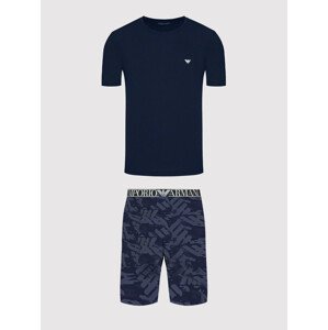 Pánské pyžamo krátké - 111573 2R509 96035 - tm.modrá - Emporio Armani  XL tm.Modrá