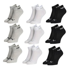 Puma 9Pack Ponožky Basic Quarter Grey/White/Black