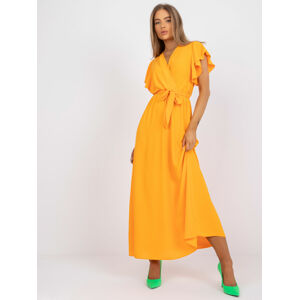 Dámské šaty-DHJ-SK-13203.62-oranžové jedna velikost