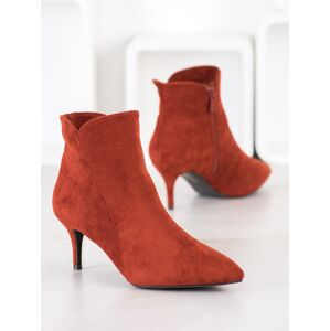 Trendy  kotníčkové boty dámské hnědé na jehlovém podpatku 39