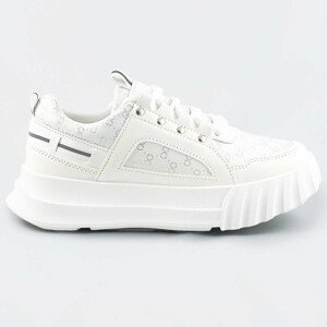 Bílé dámské sportovní boty s ozdobným vzorem (LA811) Bílá XL (42)