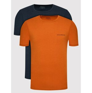 Pánské triko - 111267 2R717 03563 - oranžová/tm.modrá - Emporio Armani L oranžová - modrá