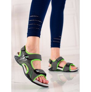 Módní šedo-stříbrné  sandály dámské bez podpatku 39