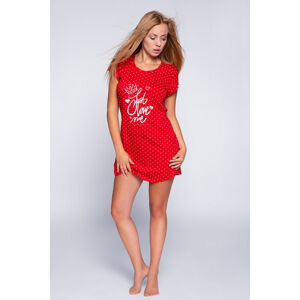 Dámská noční košile Just love me- Sensis XL červená s potiskem
