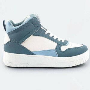 Bílo-světle modré kotníkové dámské tenisky sneakers (WH2122) Modrá XL (42)