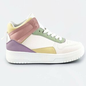 Bílo-pastelové kotníkové dámské tenisky sneakers (WH2122) zelená XL (42)