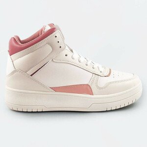 Béžovo-růžové kotníkové dámské tenisky sneakers (WH2122) růžová XL (42)