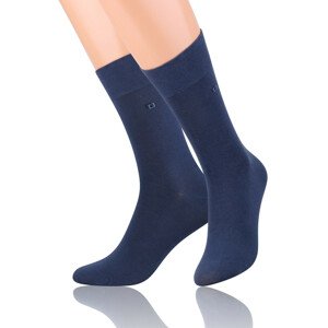 Hladké pánské ponožky s jemným vzorem 056 džíny 45-47