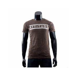 Pánské stylové tričko s krátkým rukávem H22266 - Sublevel M tmavě hnědá