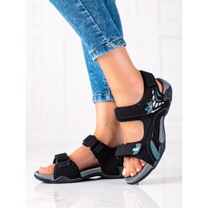 Krásné  sandály dámské černé bez podpatku 37