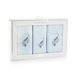 Zwoltex Sada ručníků Pióro Light Blue/Pattern 30x50/50x90/70x130