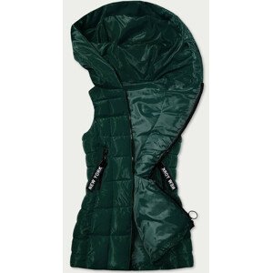 Dlouhá zelená dámská péřová vesta (B9579-10) Zelená XL (42)