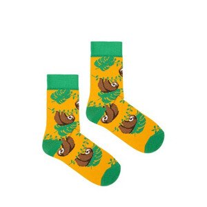 Kabak Ponožky se vzorem lenochodů Mustard 36-41
