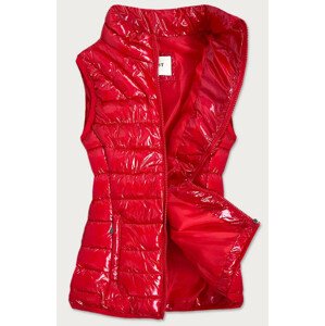 Lesklá červená dámská vesta se stojáčkem (B0107) Červené M (38)