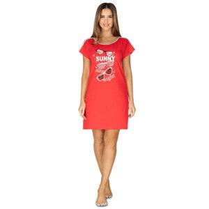Dámská noční košile 421 - Regina XXL červená s potiskem