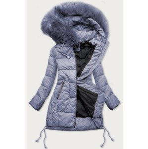 Dámská zimní prošívaná bunda ve vřesové barvě s kapucí (7690BIG) fialová 54