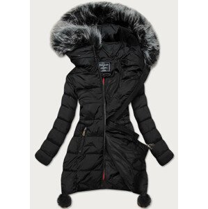Černá dámská zimní bunda s prodlouženými boky (6788) černá XXL (44)