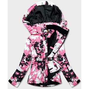 Černo-růžová dámská zimní snowboardová bunda s membránou (W183) růžová XXL (44)